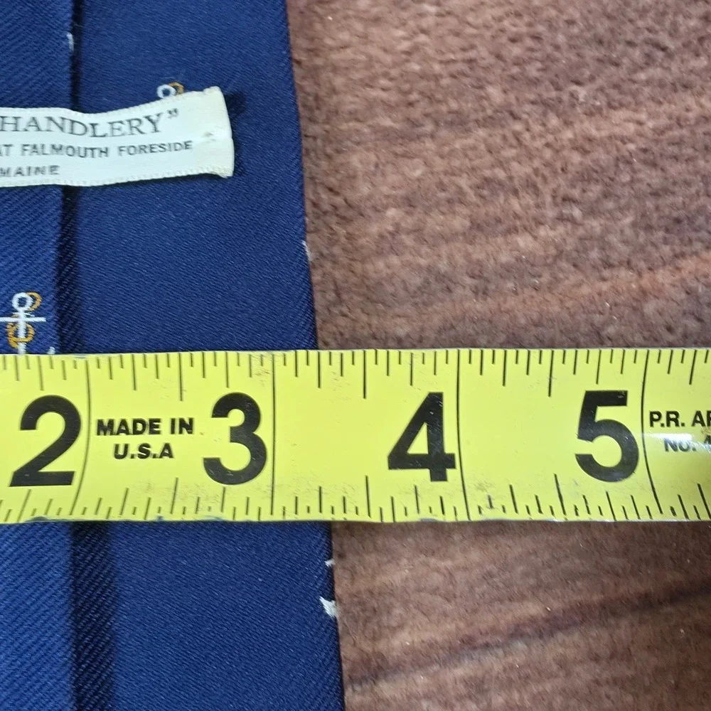 Resilio Necktie Mens One Size Navy Blue Good Nautical Anchor Print Silk Blend